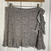 L’atiste Animal Print Wrap Bow Side Tie Mini Skirt Size Large