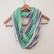 Gap Cabo Green Striped Colorblock Infinity Scarf