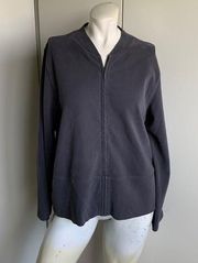 Eileen Fisher full zip gray sweatshirt medium