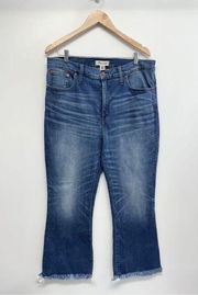 Madewell Jeans Size 32 Cali Demi-Boot Style Blue Raw Hem NEW