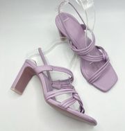 SANDRO Leather Slingback Sandals 70 Faye Size 37 EU in Purple Lavender