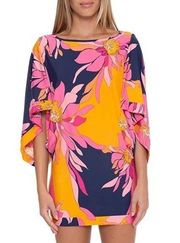 Nwt Trina Turk Floral Print Swim Breeze Tunic Coverup Dress Small