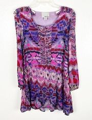 CHLOE OLIVER Multicolored Knit Top Pleated Skirt Dress, Size Small