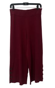 Ribbed Cropped Maroon Pull On Pants (Size M)