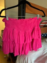 Pink Ruffle Mini Skirt