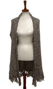 Anthropologie Wool Blend Shawl Sweater Gray Size Small