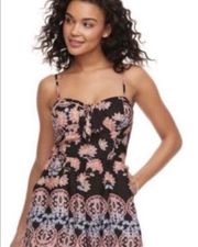 About a Girl Black Floral Paisley Romper Bow 8