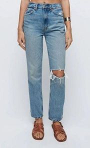 NWT Re/Done 70s Straight Leg High Rise Jeans in Worn Medium RAF Size 31