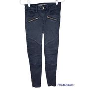 American Eagle  Black Zipper Pocket Textured Hi Rise Jegging Jeans Size 0