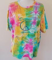 Gogo tie dye peace tee size large