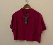 NWT Wild Fable Collared Polo Short Sleeve Cropped Casual Top Size XL