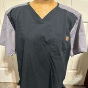 Carhartt Womens Medium Black/Gray Scrub Top