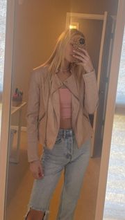 pink leather jacket