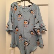 Roz & Ali floral blouse size M