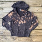 Divided Bleached Dyed Black Hoodie