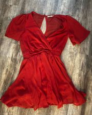 Francesca's Red Flowy Dress