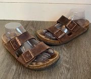 Birkenstock Arizona Brown Leather Soft Footbed Sandals Women’s Size 40