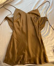 Satin Open Back Dress