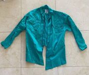 Moschino Italy Milano Teal Button Down Sz Large