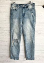 Altar’d State High Rise Straight Leg Distressed Jeans