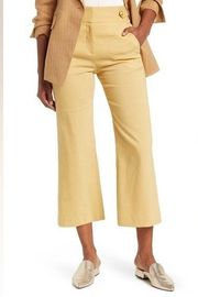 Veronica Beard • Aubrie High Rise Wide Leg Linen Crop Pant Vintage Yellow