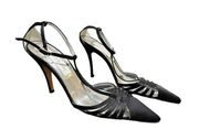 Christian Lacroix women's vintage satin ankle strap heels size 38