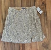 Vylette Sequin Mini Skirt Gold Size S - NWT