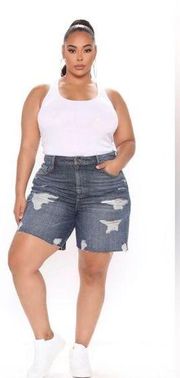 Fashion Nova  You could be mine 90’s denim Bermudas sz 16 NWT