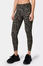 NWOT Sweaty Betty Power 7/8 Workout Leggings in Green Leopard Splash Size 8