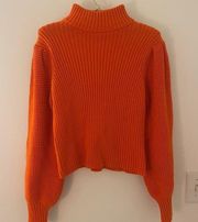 Flat white (aritzia brand) orange turtleneck sweater size S