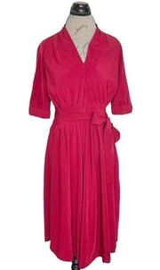 Alex Marie Red Dress Christmas Valentine's Pleated Mid Length Size 4 Belt