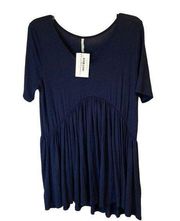 Bellamie Boutique NEW navy blue flared baby doll top/dress size Large