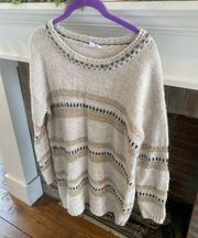 Jack by BB Dakota Cream Sweater Retro Vibes size small