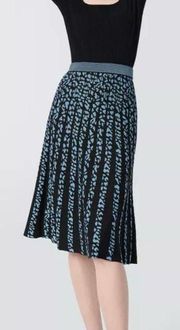 Susan Knit Skirt Tiny Leopard Sky Blue