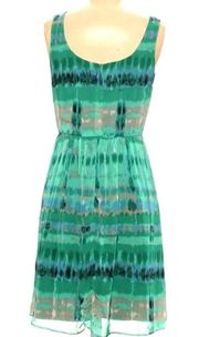 Green and blue watercolor dress size 8