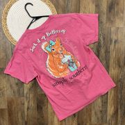 Simply Southern Suck It Up Buttercup Pink T-Shirt Womens Size Medium