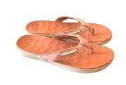 Sperry Seafish Thong Slip On Peach Sandal 9B 1” Heel Nautical Vibe