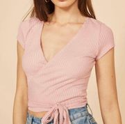 Pink Flora Wrap Top