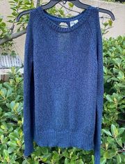 Alya Navy Blue Cold Shoulder Long Sleeve Knit Top/Sweater. Size Medium. EUC!