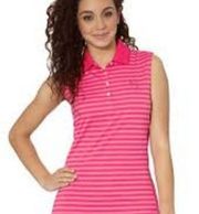 Puma pink striped sleeveless golf polo XS