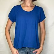 Soprano Women's Bright Blue Blouse Top Shirt M Med Medium Lightweight Unlined