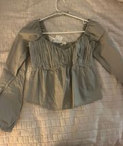 Sage Green Peplum Top 