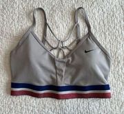 Nike Women’s Gray Padded Sports Bra Medium Red White Blue