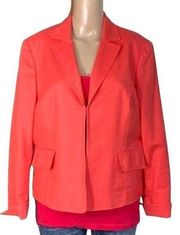 Jones Wear Womens Stretch Blazer Suit Jacket Coral Pink Red 14 Petite EUC