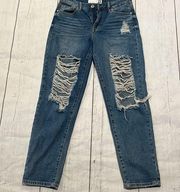 G by guess blue distressed straight jeans