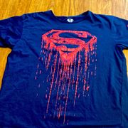 Superman large woman’s navy blue tee shirt