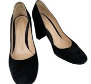 Gianvito Rossi Linda Black Suede Block Heel Classic Pumps 40