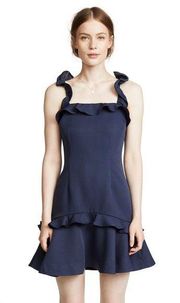 KEEPSAKE the Label Escape Ruffle Mini Dress in Navy Large New