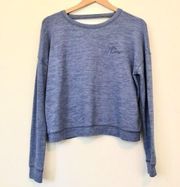 GILLY HICKS / HOLLISTER Blue Cutout V Back Sleep Pajama PJ Sweatshirt Crewneck