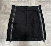 Carmar Black Double Zip Mini Skirt Size 25